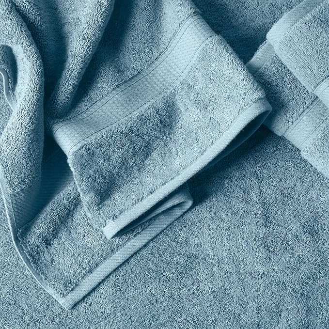 SUPERIOR Egyptian Cotton Ultra Plush & Absorbent, 12 Piece Set, Denim Blue | - Image 8