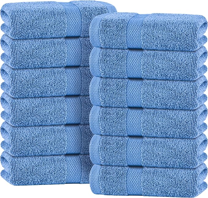 White Classic Light Blue Hand Towels by WhiteClassic
