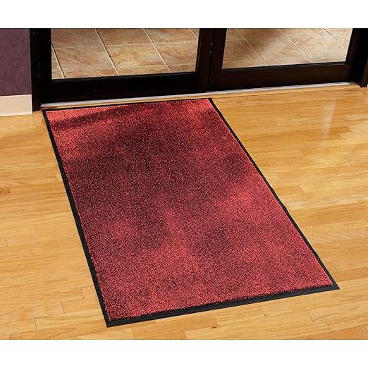 Guardian Silver Series Indoor Walk-Off Floor Mat, Vinyl/Polypropylene, 4'x6', Black/Red