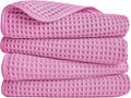 POLYTE 430 GSM Poly Blend Microfiber Quick Dry Waffle Hand Towel, 16x30 in | 4 by Polyte