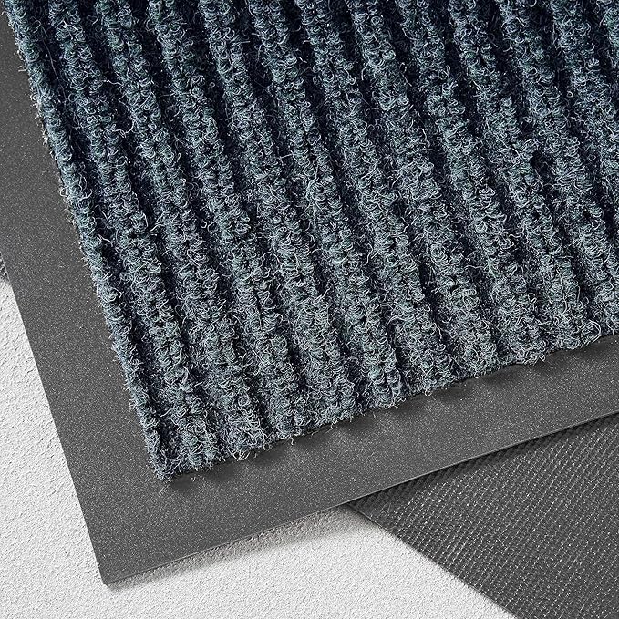 Consolidated Plastics Brush Dry Mat - Made in USA, Heavy-Duty Commercial DoorRug for Indoor/Outdoor Entryways, Non-Slip Backing for High-Traffic Areas (3' W x 6' L, Blue)