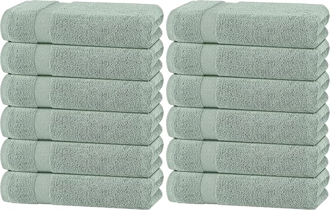 White Classic Wealuxe Green Bath Towels 24x50 Inch, Cotton Towel Set by WhiteClassic