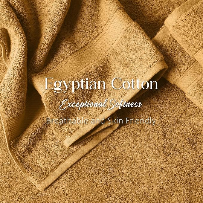 Superior Egyptian Cotton Plush & Absorbent, Bath Towel Set of 4, Soft Luxury - Image 4