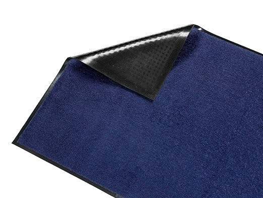 Guardian Platinum Series Indoor Wiper Floor Mat, Rubber with Nylon Carpet, 4'x12', Blue