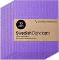 Swedish Wholesale Dishcloths Reusable 8" x 7" Sponge Cloths, Bulk 10 Pack of by SwedishWholesale
