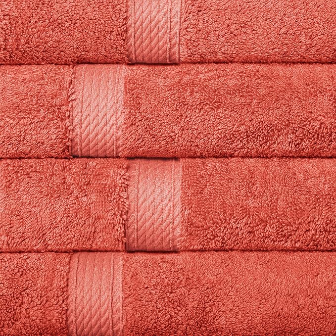 SUPERIOR Egyptian Cotton Ultra Plush & Absorbent, 10 Piece Set, Coral | Quick - Image 8