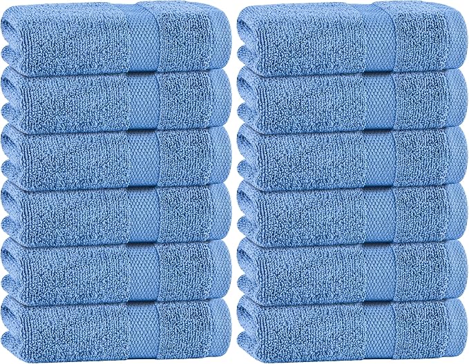 White Classic Light Blue Hand Towels by WhiteClassic