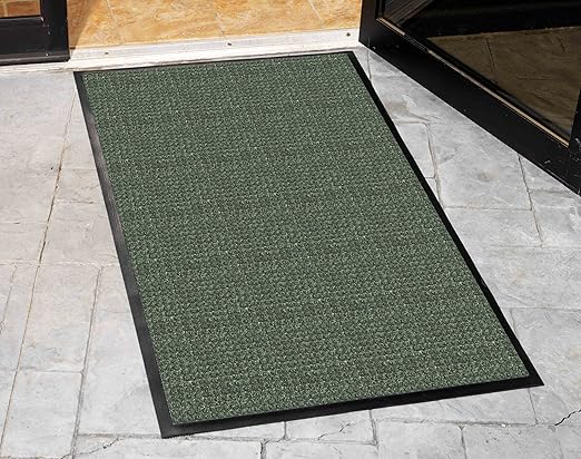 Guardian WaterGuard Indoor/Outdoor Wiper Scraper Floor Mat, Rubber/Nylon, 6'x12', Green
