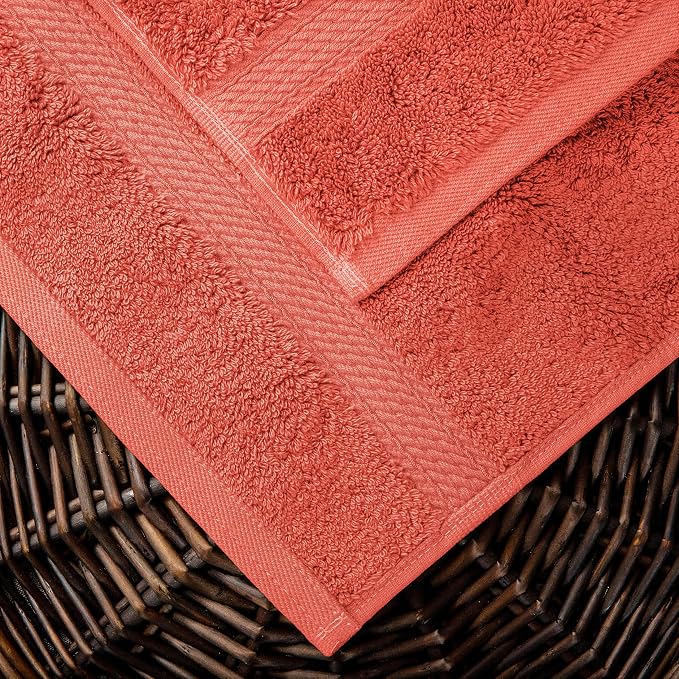 SUPERIOR Egyptian Cotton Ultra Plush & Absorbent, 10 Piece Set, Coral | Quick - Image 4