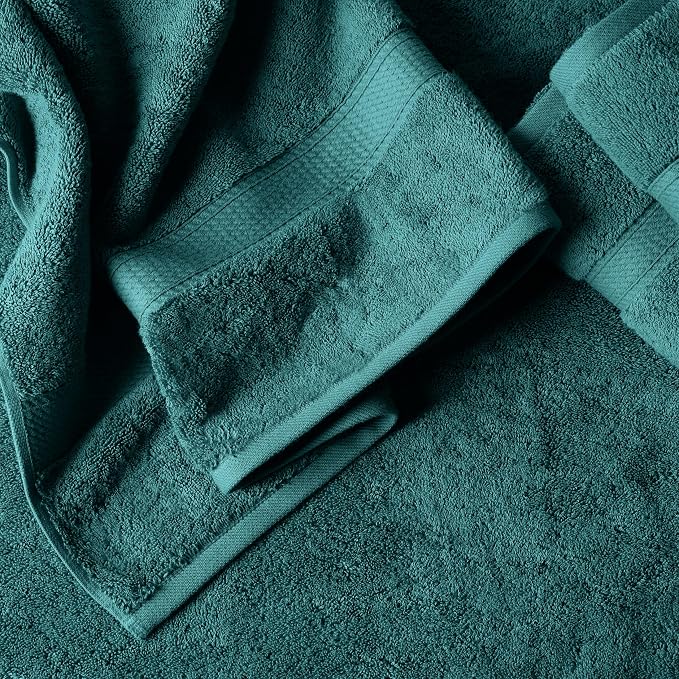SUPERIOR Egyptian Cotton Ultra Plush & Absorbent, 12 Piece Set, Teal | - Image 7