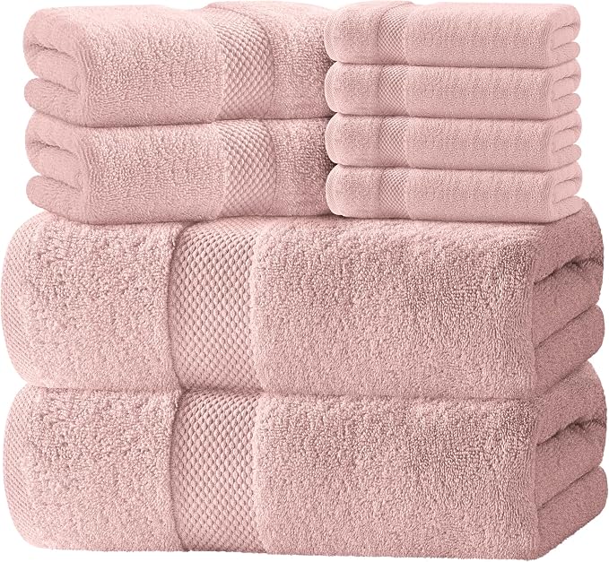 White Classic Luxury Bath Towel Set of 8 Pieces by WhiteClassic