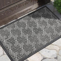 Yimobra Doormat Outdoor Entrance 29.5x17, All-Weather Waterproof Outdoor Mats for Front Door, Non Slip Welcome Door Mat for Patio Proch Outside Entryway Indoor, Gray