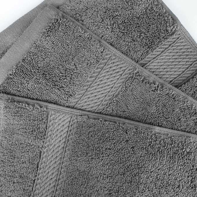 Superior Egyptian Cotton 800 GSM Plush & Absorbent, 9 Piece Set, Charcoal | - Image 5