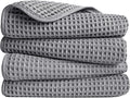POLYTE 430 GSM Poly Blend Microfiber Quick Dry Waffle Hand Towel, 16x30 in | 4 by Polyte