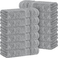 White Classic Light Grey Luxury Cotton Washcloths 12 Pc Set by WhiteClassic