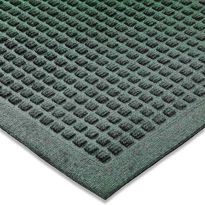 Ecomills Rubber Doormat, Medium, 24" x 36", Green, Large, Absorbent Indoor Outdoor, Stain Resistant, Rubber Non Slip Backing, Heavy Duty, Durable
